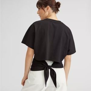 Everlane The Organic Cotton Tie Back Tee in black
